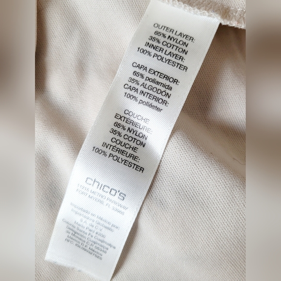 Chico's Women's Large Scale Lace +Cami Split Neck Top Ivory/Cream 2/Large - Picture 8 of 16